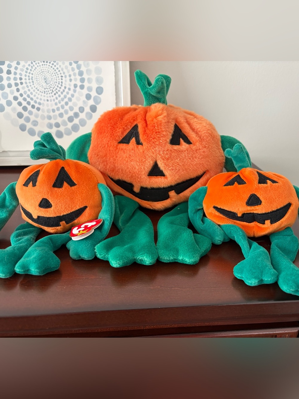 Pumkin the Pumpkin - Ty Beanie Baby - 1998 Halloween-themed Series - Set of 3.